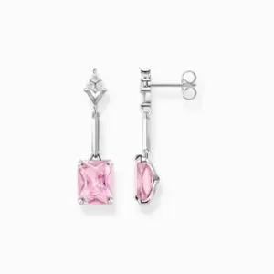 Image of Sterling Silver Pink Stone Earrings H2177-051-9
