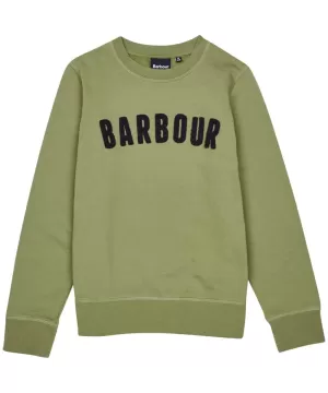 Image of Barbour Boys' Prep Logo Crew Neck Sweatshirt - Moss - S (6-7 Years)