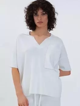 Image of Aligne Fillis Collared Topstich Top