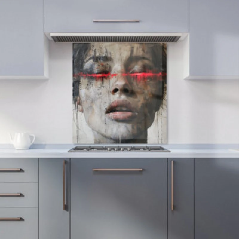Image of Warren Reed Designer Abstract Face In Motion Kitchen Splashback