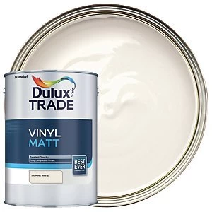 Image of Dulux Trade Vinyl Matt Emulsion Paint - Jasmine White 5L