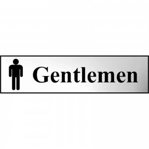 Image of Scan Chrome Effect Gentlemen Sign 200mm 50mm Standard