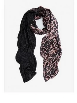 Image of Mint Velvet Amber Animal Print Dip Dye Scarf - Multi