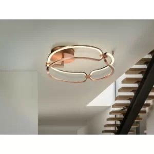 Image of Schuller Colette Modern Stylish Dimmable LED Designer Flush Light Rose Gold with Remote Control