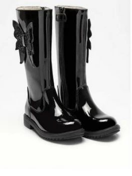 Image of Lelli Kelly Girls Maggie Knee Boot - Black Patent, Size 8.5 Younger
