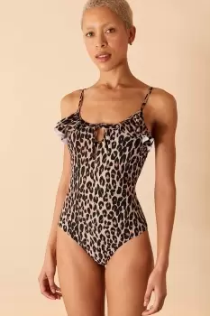 Image of Leopard Frill Swimsuit