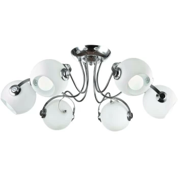 Image of Maytoni Modern - Joel Modern Joel 6 Light Chrome Ceiling Lamp Glass Shade