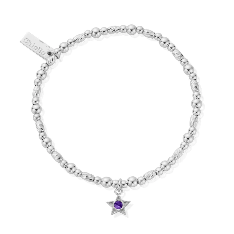 Image of ChloBo SBBCB3482 February Birthstone Bracelet - 925 Sterling Jewellery