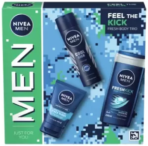 Image of Nivea Men Feel the Kick Trio Toiletries Gift Pack