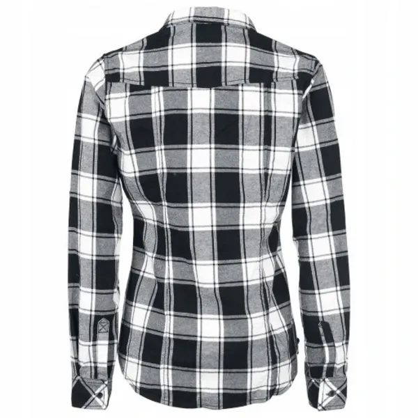 Image of Brandit Amy Flannel Checkshirt Flanel Shirt Black white S Women