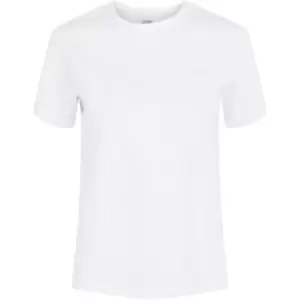 Image of Pieces Cotton T-Shirt With Fold Up Sleeves - White