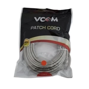 Image of VCOM RJ45 (M) to RJ45 (M) CAT5e 10m Grey Retail Packaged Moulded Network Cable