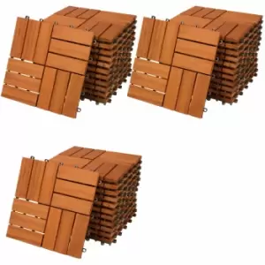 Image of Deck Tiles 33Pcs Acacia Wood 30x30cm Mosaic