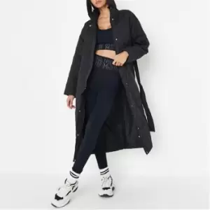 Image of Missguided Tall Onion Skin Quilted Longline Puffer - Black