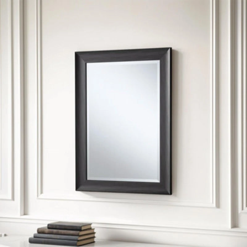 Image of Yearn Mirrors Charcoal Grey Scooped Framed Mirror 129.5x76cm Grey