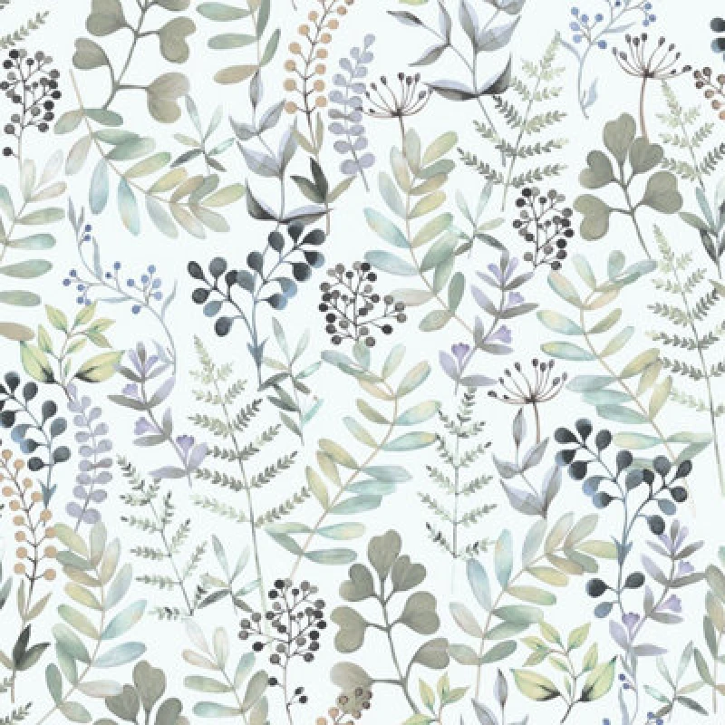 Image of Yes-Online Botanique Mint Green Wallpaper - Delicate Floral Leaves Naturistic Botanical - Stylish Trendy Feature Wall