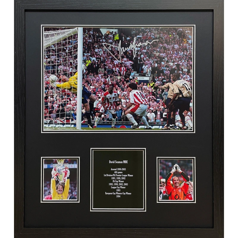 Image of AllStarSignings Ltd David Seaman signed The Save Arsenal photo Yellow unisex One Size