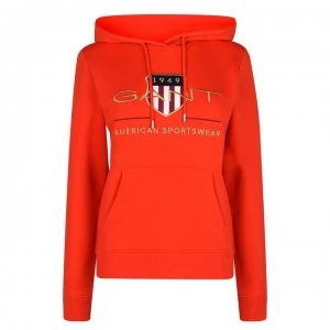 Image of Gant Gant Archive Shield Hoodie - 667 LAVA RED