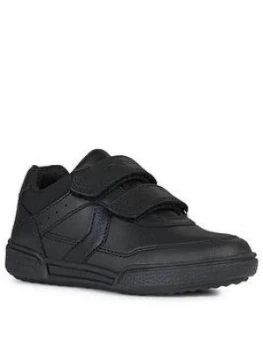 Image of Geox Boys Poseido Leather School Shoe - Black, Size 4 Older