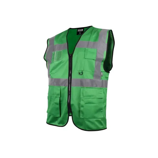 Image of Scan Hi Vis Utility Waistcoat SCAHVUWXLG Colour: Green