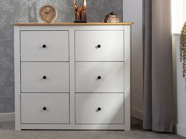 Image of Seconique Panama White and Waxed Pine 33 Drawer Chest of Drawers
