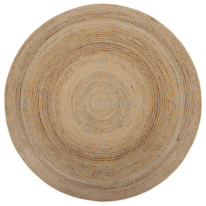Image of Beliani Round Area Rug 140 Cm Beige Akbelen