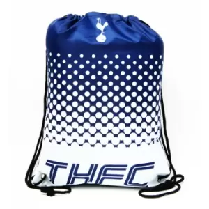 Image of Tottenham Hotspur FC Official Fade Football Crest Drawstring Sports/Gym Bag (One Size) (Navy/White)
