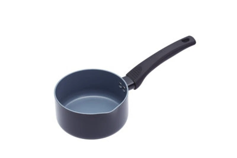 Image of Masterclass Ceramic Non-Stick Induction-Ready Milk Pan, 14cm Black