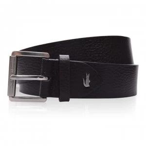 Image of Lacoste Grain Leather Belt - Dark Brown