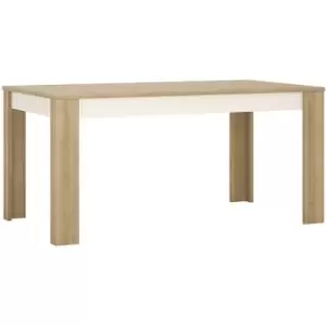 Image of Lyon Large extending dining table 160/200cm in Riviera Oak/White High Gloss - Riviera Oak/White high gloss