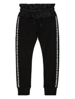 Image of DKNY Girls Logo Tape Jogger, Black, Size Age: 8 Years, Women