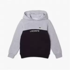 Image of Lacoste Lacoste Colour Block Hoodie Juniors - Grey