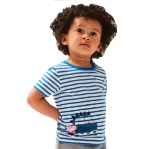 Image of Regatta Girls Peppa Stripe Coolweave Cotton Jersey T Shirt 18-24 Months (86-92cm)