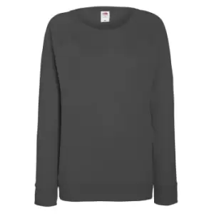 Image of Fruit OF The Loom Ladies Fitted Lightweight Raglan Sweatshirt (240 GSM) (S) (Light Graphite)