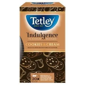 Image of Tetley Indulgence Teabags String and Tag Cookies and Cream 20 Bags