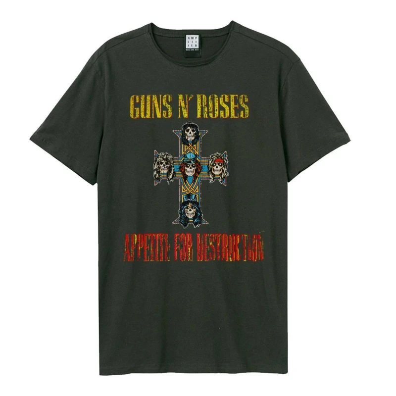 Image of Amplified Amplified Men Appetite For Destruction Guns N Roses T-Shirt in Charcoal Size: Small Charcoal S Male 5063470091263