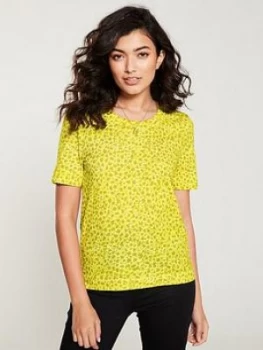 Image of Whistles Clouded Leopard Print Rosa Tee - Yellow/Multi