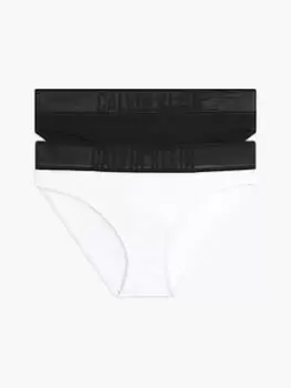 Image of Calvin Klein Girls 2 Pack Bikini Brief - Black/White, Size Age: 8-10 Years, Women