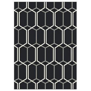 Image of Asiatic Patio Rug - 160 x 230cm - Geometric Charcoal
