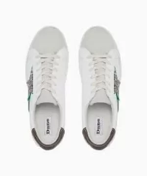 Image of Dune White Leather 'Emblazed' Lace Up Trainers - 3