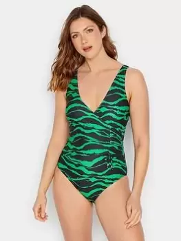 Image of Long Tall Sally Ruched Side Detail Swimsuit, Black, Size 18, Women