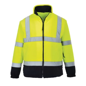 Image of Portwest 2 Tone Hi Vis Fleece Jacket Yellow / Navy M