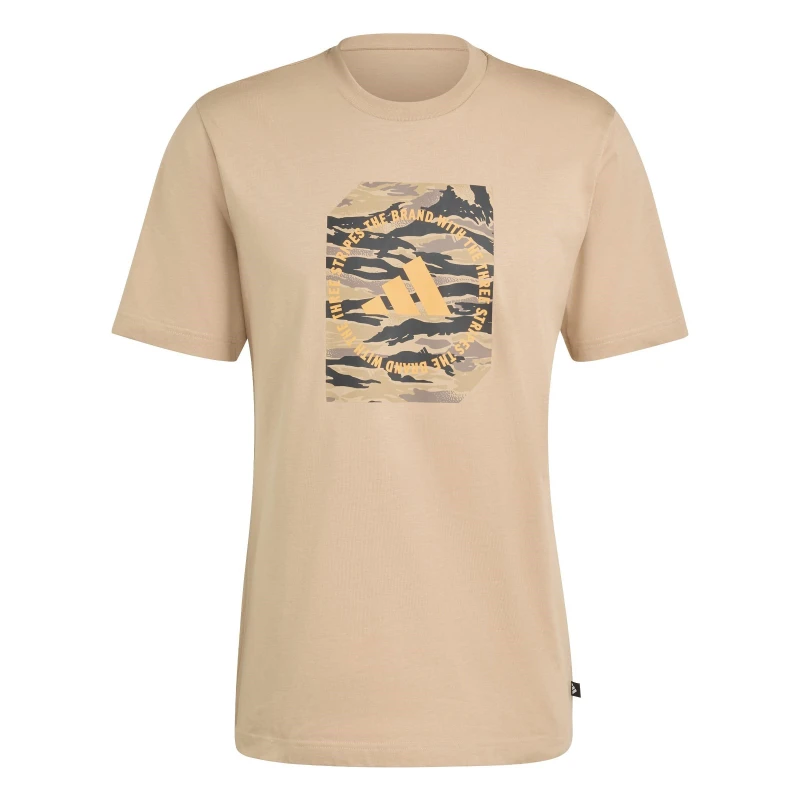 Image of adidas Graphic Logo T-Shirt Mens Sandstone Camo male S