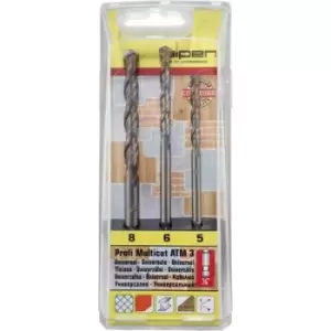 Image of Alpen MultiCut 100803100 Carbide metal Multi-purpose drill bit set 3 Piece 5 mm, 6 mm, 8mm 1/4 (6.3 mm) 1 Set
