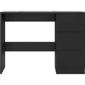 Image of Stora Modern 3 Drawer Dressing Table - Matt Black - Black