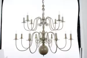 Image of Bologna Flemish Cream Pendant 16 Arm Chandelier