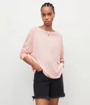 Image of AllSaints Womens Francesco Rita Ramskull T-Shirt, Rosewater Pink, Size: M