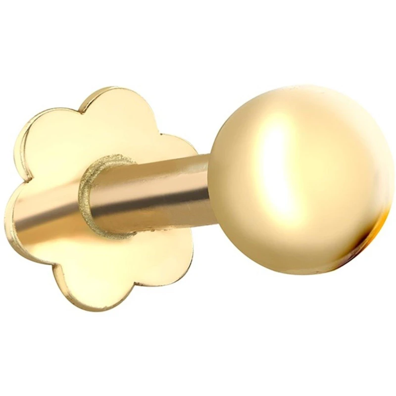 Image of Be You 9ct Gold Ball Labret Stud Yellow Gold female One Size