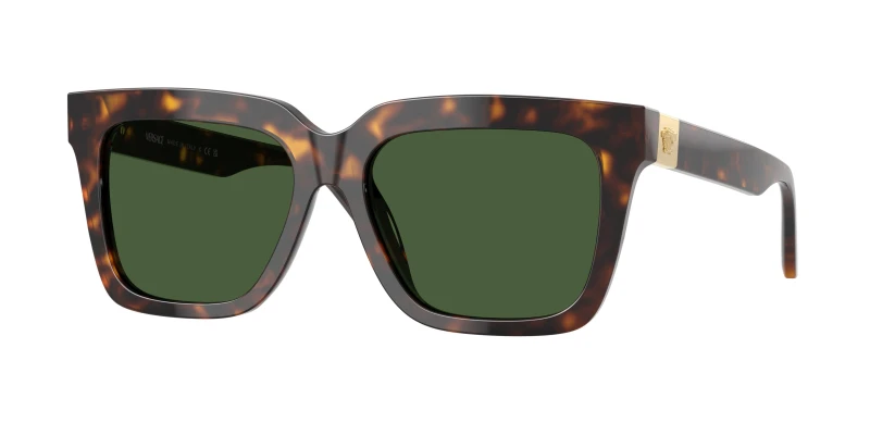 Image of Versace Woman Versace VE4498 108/71 Sunglasses Acetate Turtle Green Squared Normal Turtle Sunglasses Woman Acetate