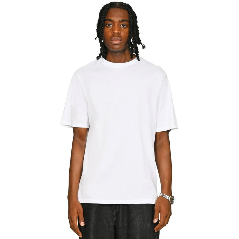 Image of Casual Classics Mens Core 180 Combed Ringspun Cotton Tall T-Shirt in White Size: Small White Male S